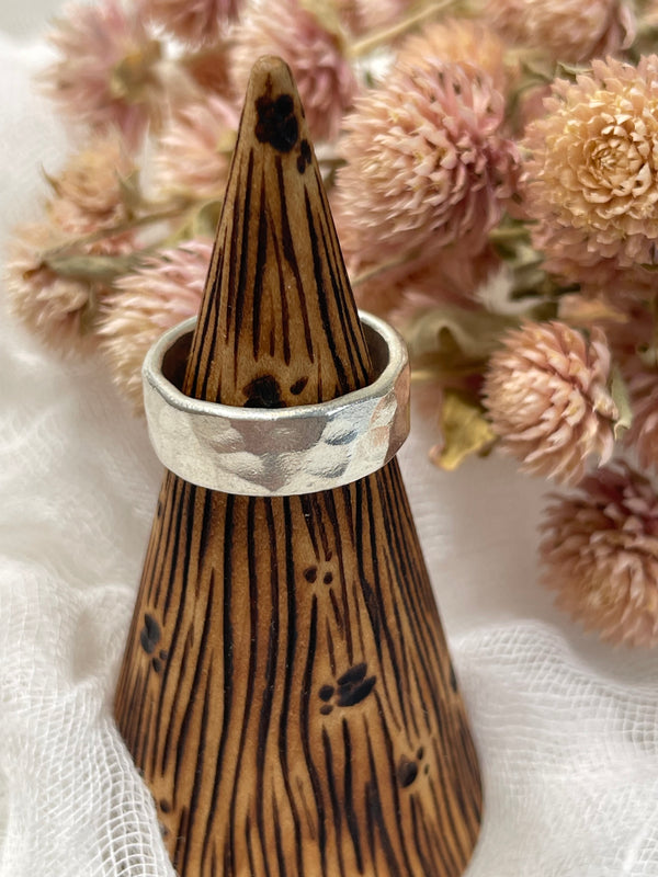 Hill Tribe Fine Silver Ring - Rustic Hammered