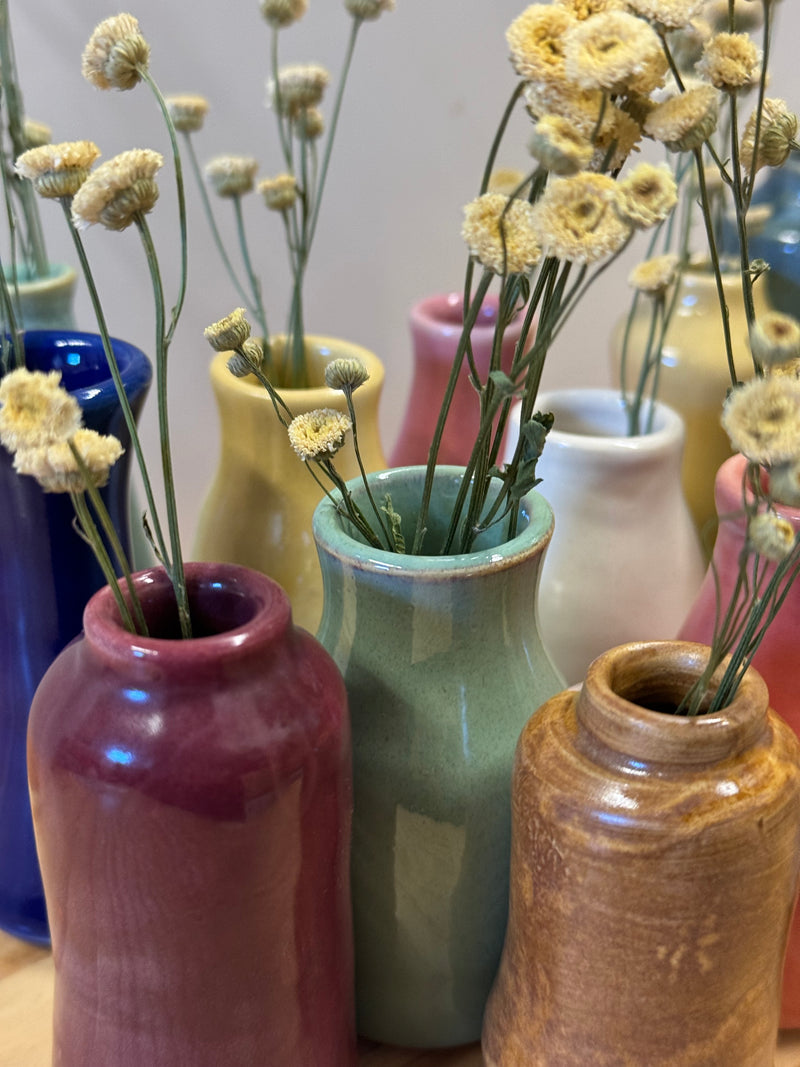 Ceramic Bud Vases/Mini Bottles /Multiple Color Options