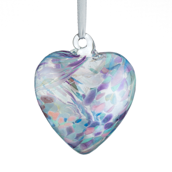 Handcrafted Blown Glass Heart - Pearl