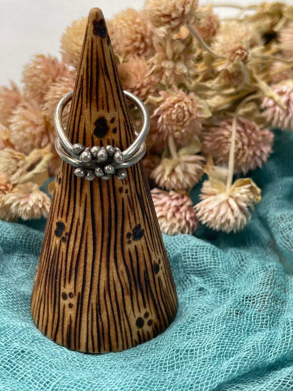 Hill Tribe Fine Silver Ring - Stylized Flower