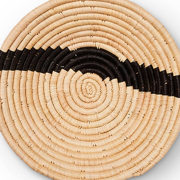 Modern Woven Bowl - 6" Striped Black & Natural