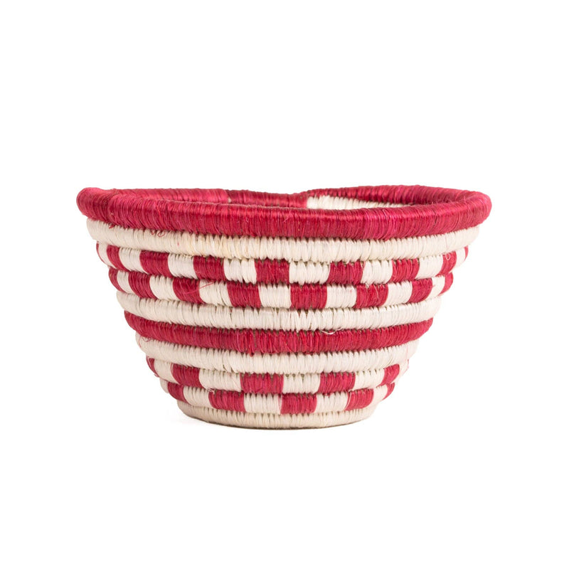 Red & White Woven Catch All Bowl- Holiday/Christmas