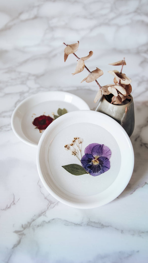 Pressed Flower Ceramic Dishes