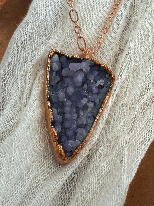 Grape Agate Necklace // Copper Chain