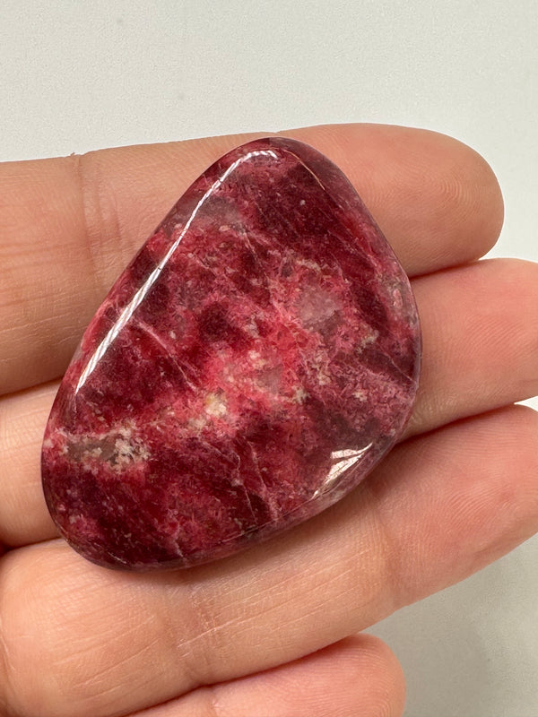 Thulite Palm Stone