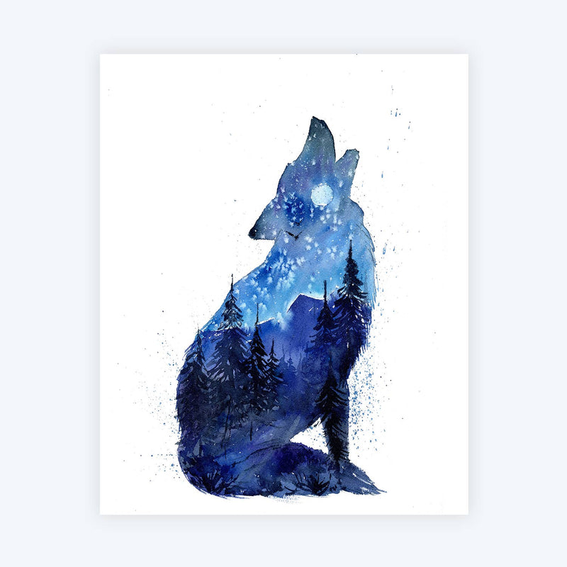 Lone Wolf Watercolor Art Print