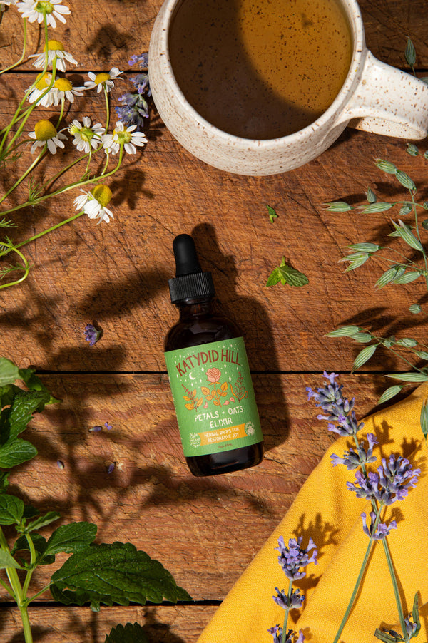 Petals + Oats Elixir - Herbal Drops for Restorative Joy