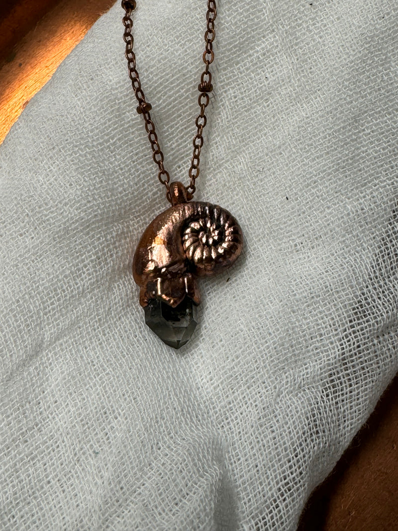 Herkimer Diamond Nautilus Necklace