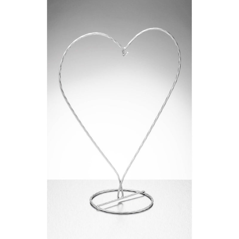 Heart Shaped Blown Glass Display Stand - Silver