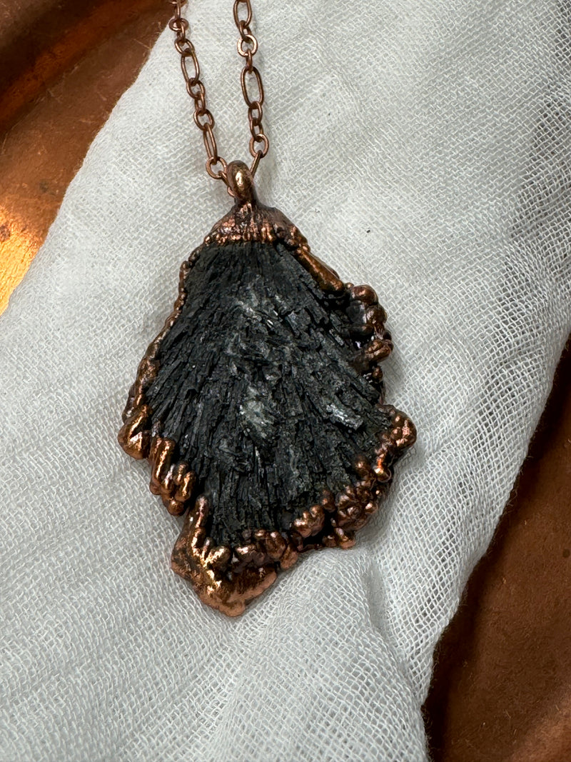 Black Kyanite Necklace / Copper Chain