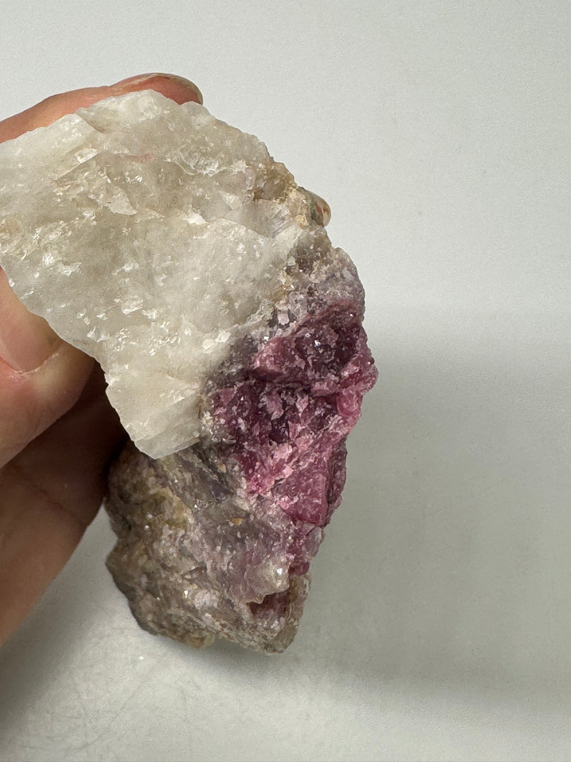 Raw Rubellite, Quartz & Lepidolite Specimen