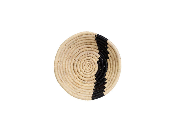 Modern Woven Bowl - 6" Striped Black & Natural