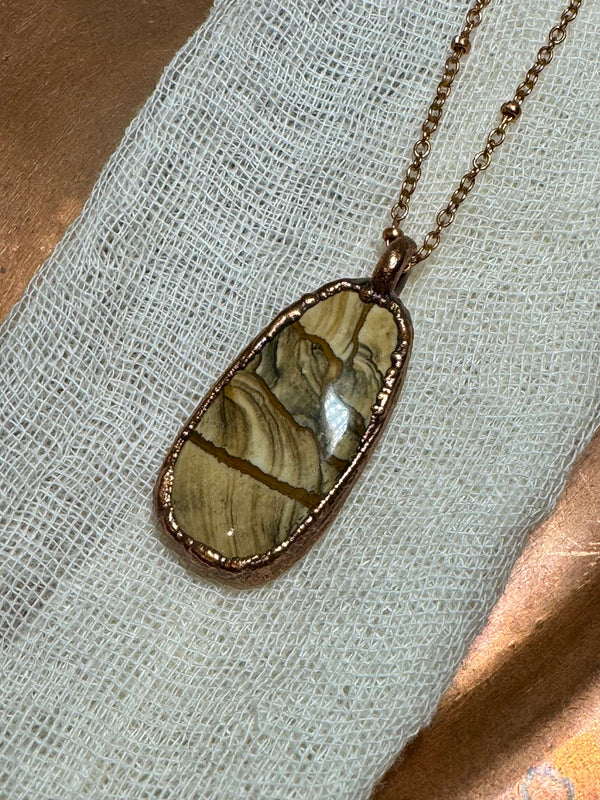 Picture Jasper Necklace - Electroformed Copper