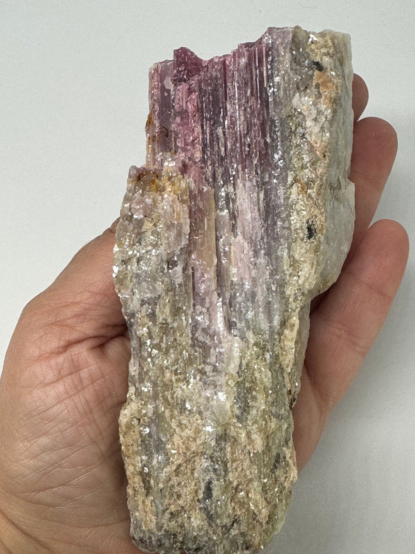 Raw Rubellite, Quartz & Lepidolite Specimen