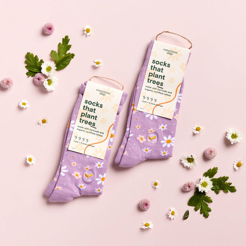 Socks that Plant Trees - Lavender Daisies