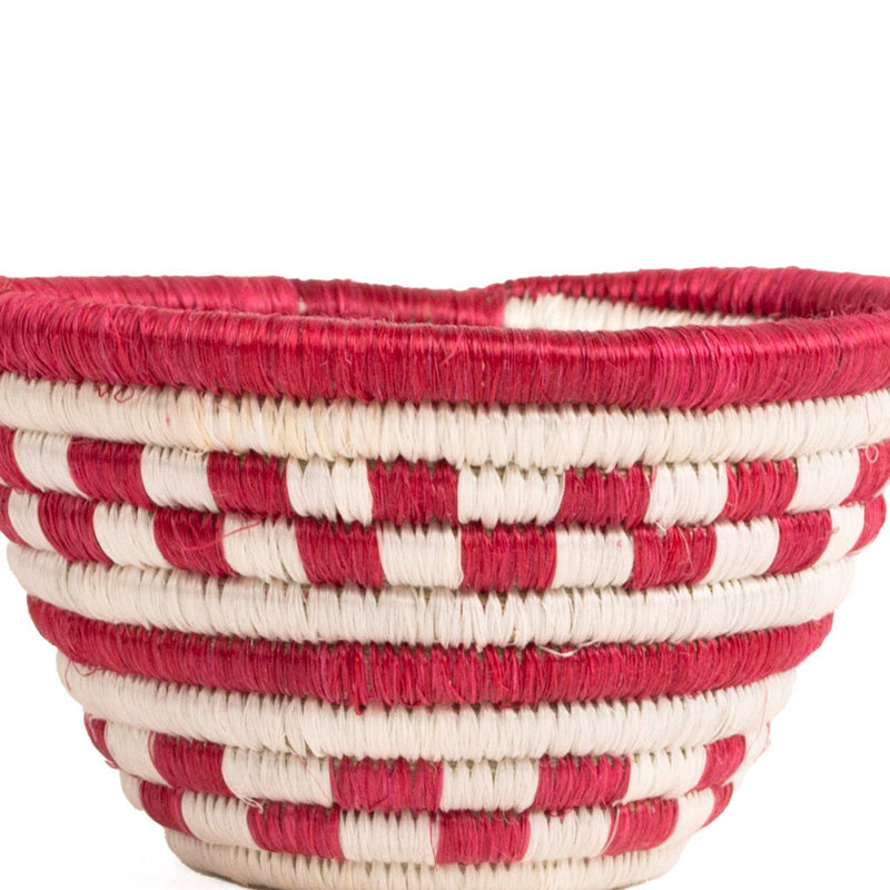 Red & White Woven Catch All Bowl- Holiday/Christmas