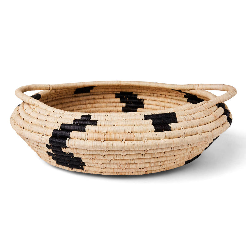 Spotted Black Woven Bowl - 18"