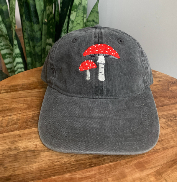 Amanita Mushroom Embroidered Cap