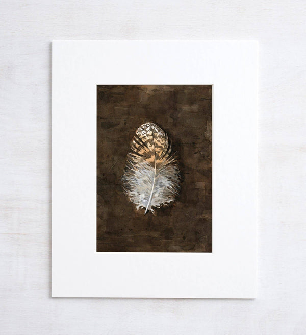 Owl Feather Watercolor Print