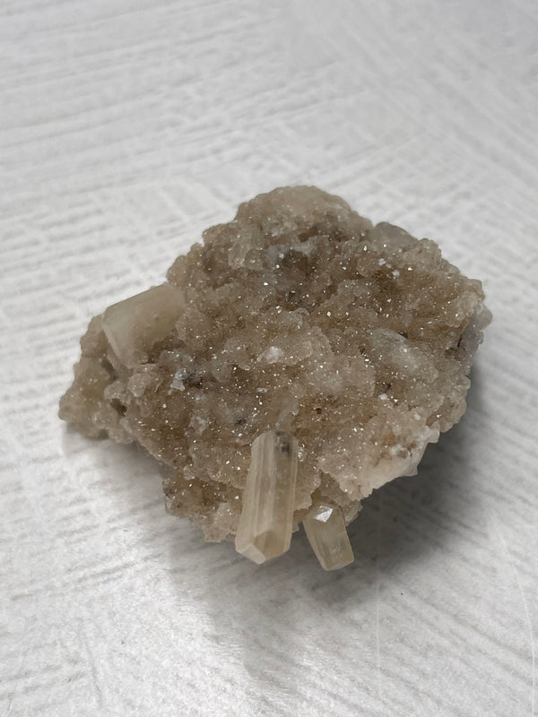 Hubeite, Quartz & Calcite Cluster