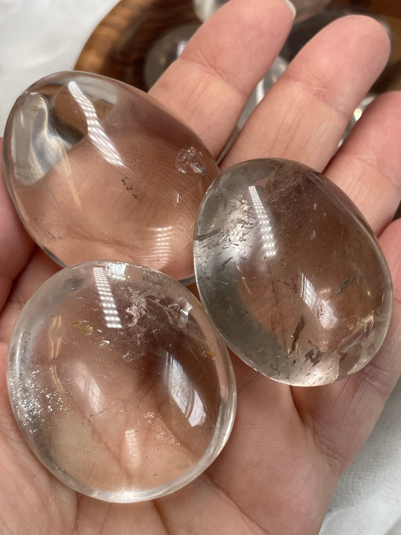Clear Quartz Palm Stones / Pebbles