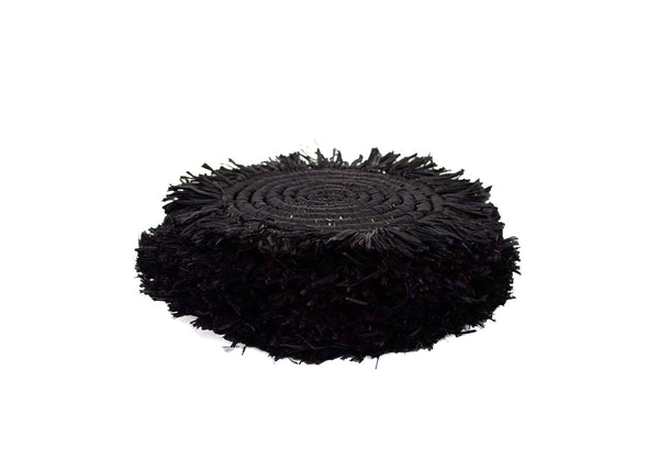 Black Fringed Coasters - Set of 4