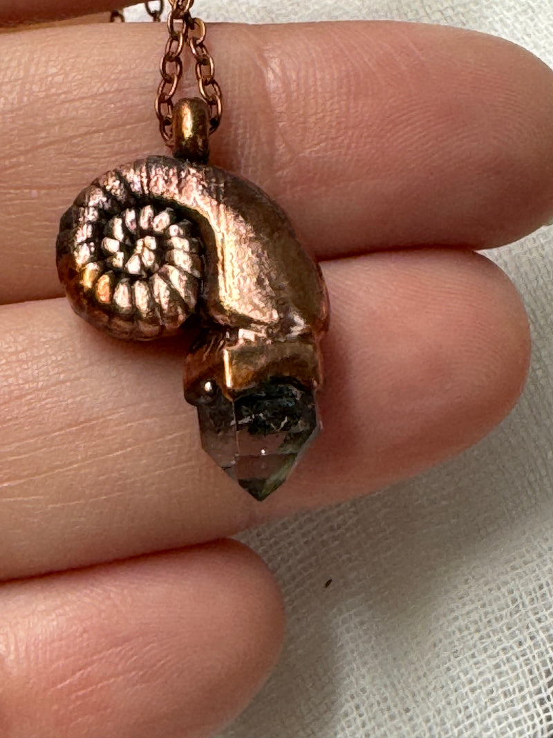 Herkimer Diamond Nautilus Necklace