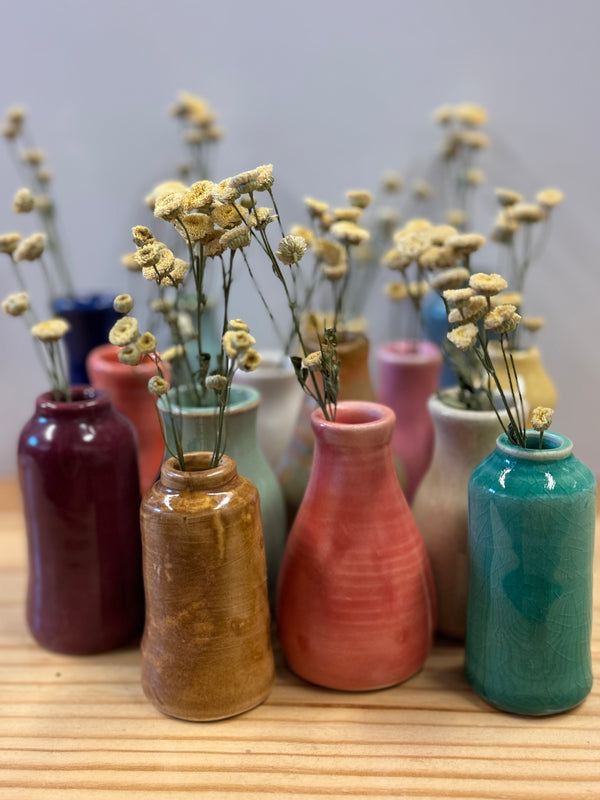 Ceramic Bud Vases/Mini Bottles /Multiple Color Options