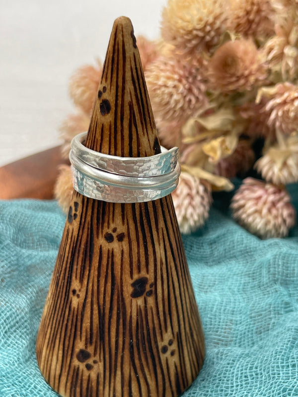 Hill Tribe Fine Silver Ring -Hammered Wrap