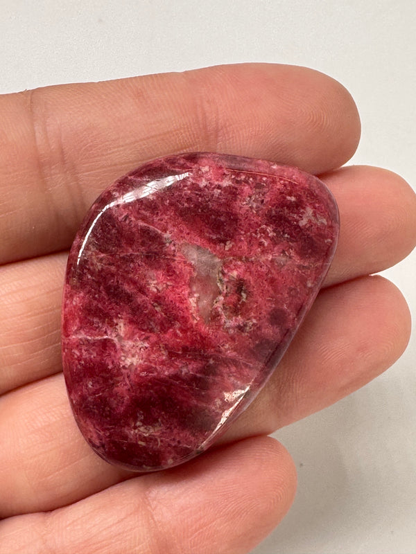 Thulite Palm Stone