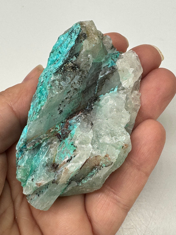 Raw Chrysocolla & Quartz Specimen