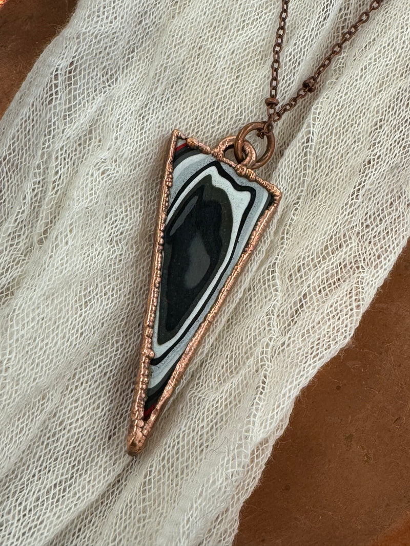 Fordite Necklace // Copper Chain