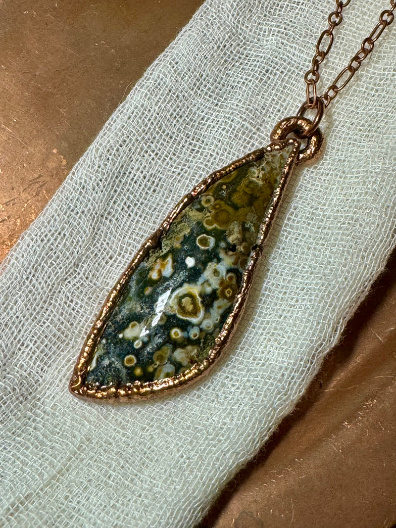 Ocean Jasper Necklace - Electroformed Copper