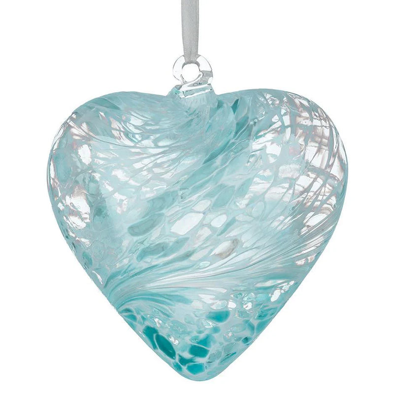 Handcrafted Blown Glass Heart - Pastel Blue