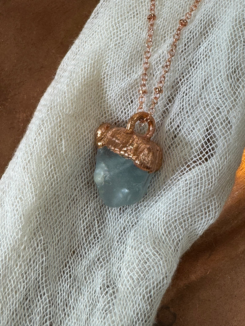Aquamarine Necklace/Copper Chain