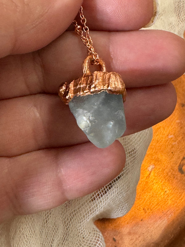 Aquamarine Necklace/Copper Chain