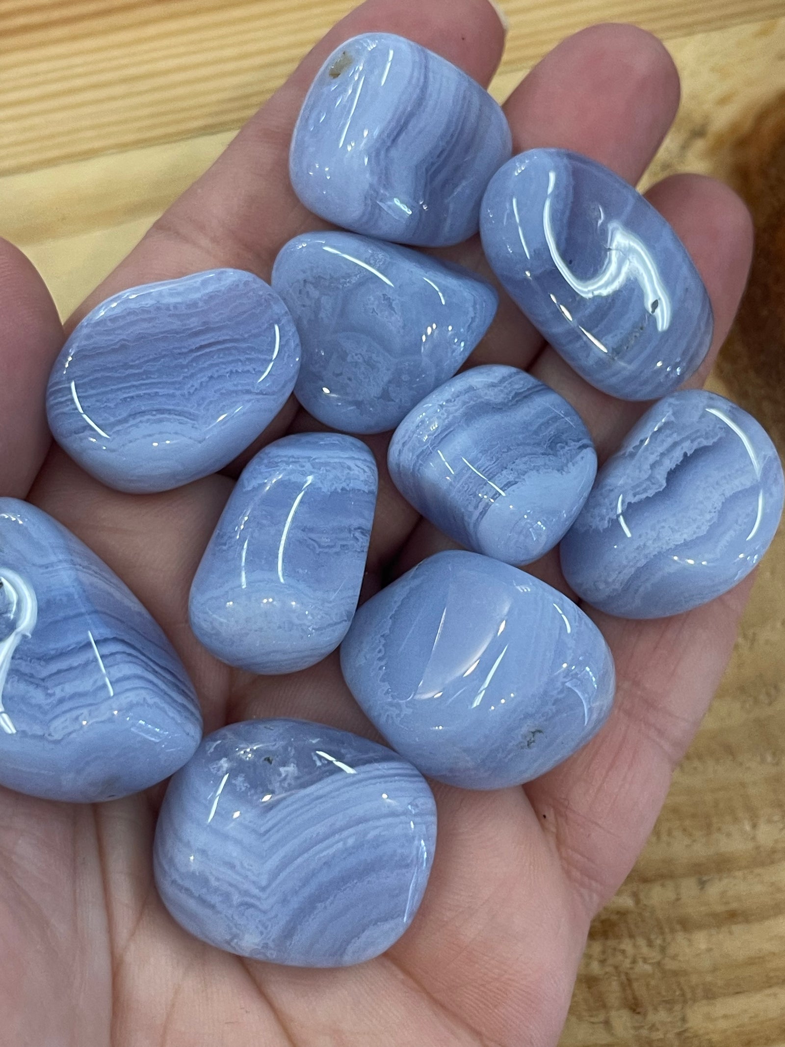 Blue Lace Agate Tumbled Stone – Mountain Hollow