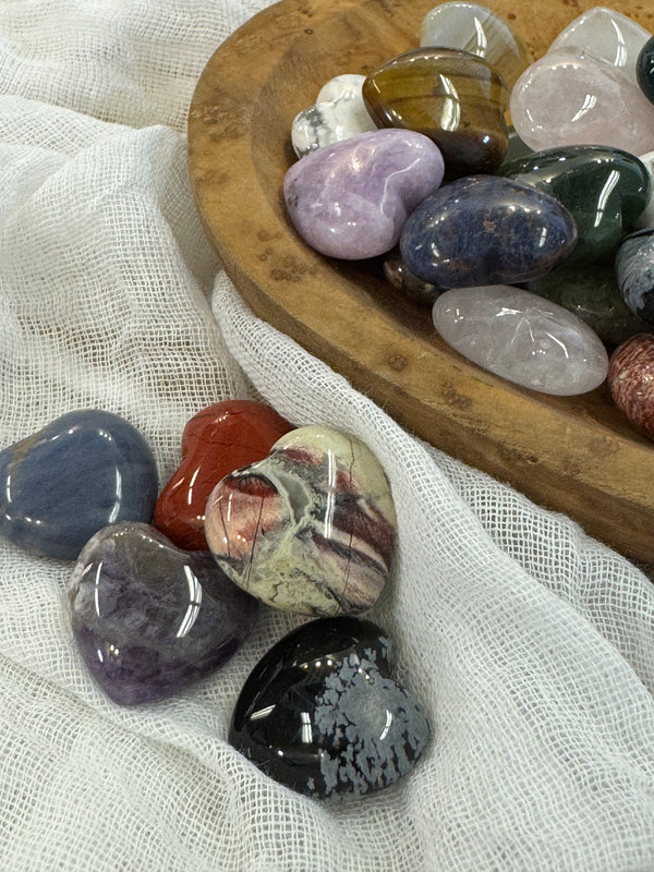 Mini Polished Gemstone Hearts