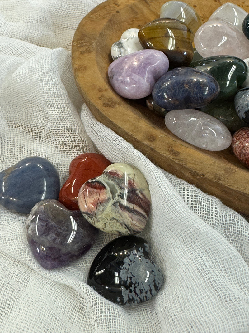 Mini Polished Gemstone Hearts