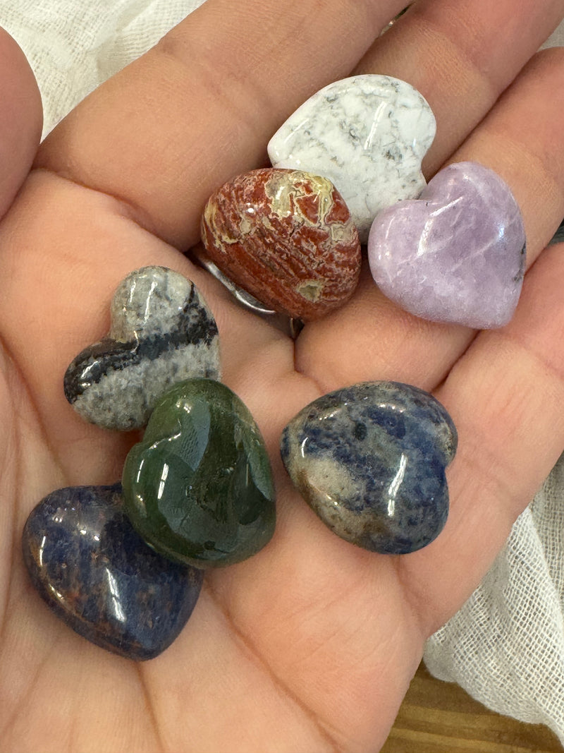 Mini Polished Gemstone Hearts