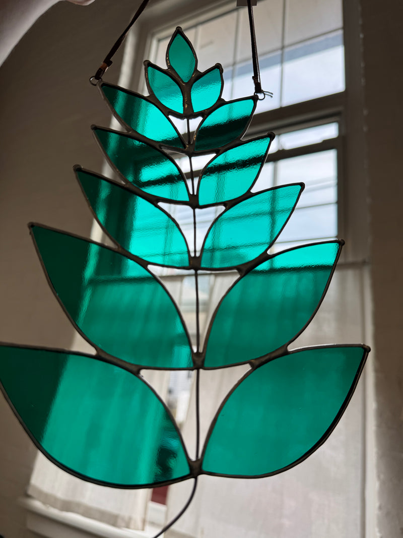 Hand Crafted Stained Glass Hanging Art/Mountains/Feathers/Celestial & More