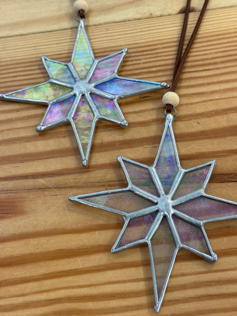 Hand Crafted Stained Glass Hanging Art/Mountains/Feathers/Celestial & More
