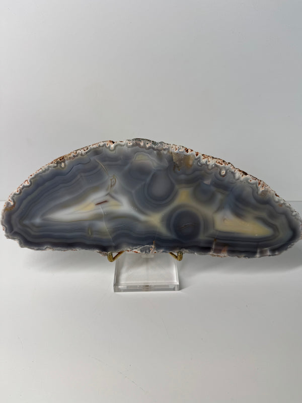 Polished Blue Agate “Orca Agate” Slab