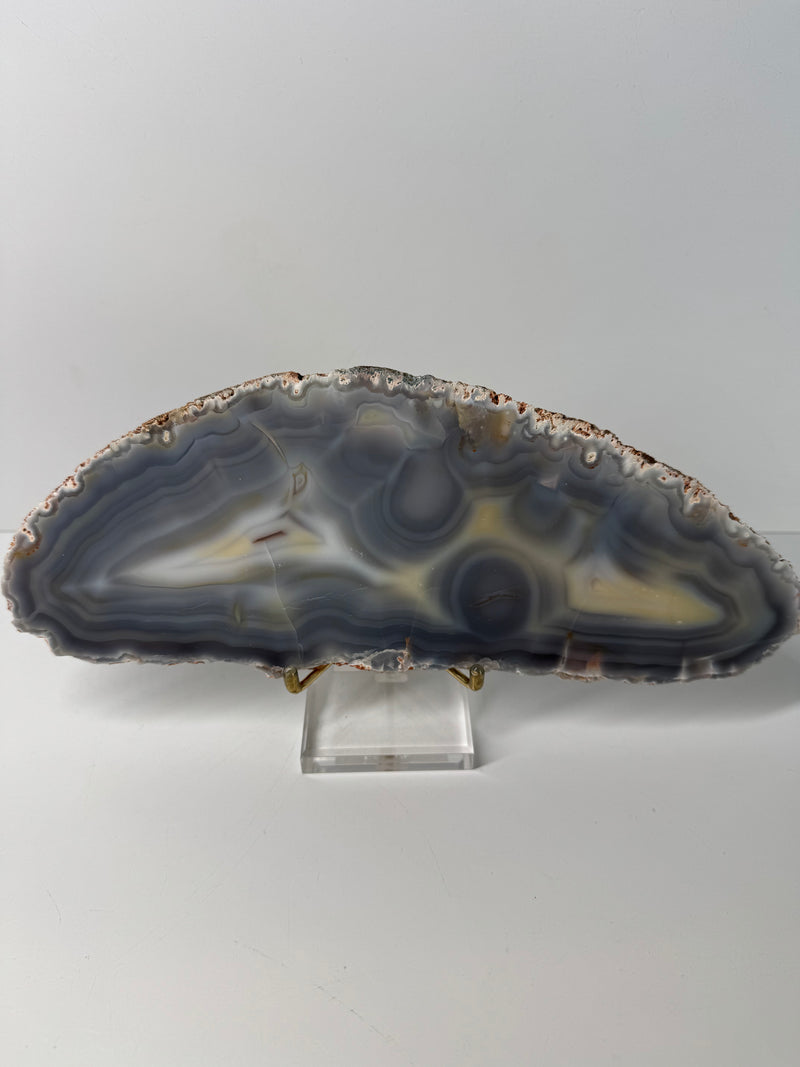 Polished Blue Agate “Orca Agate” Slab