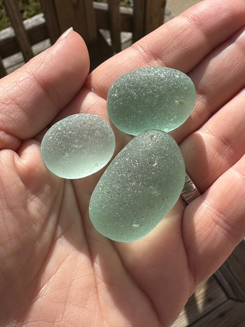 Aqua English North Sea Glass - Set of 3