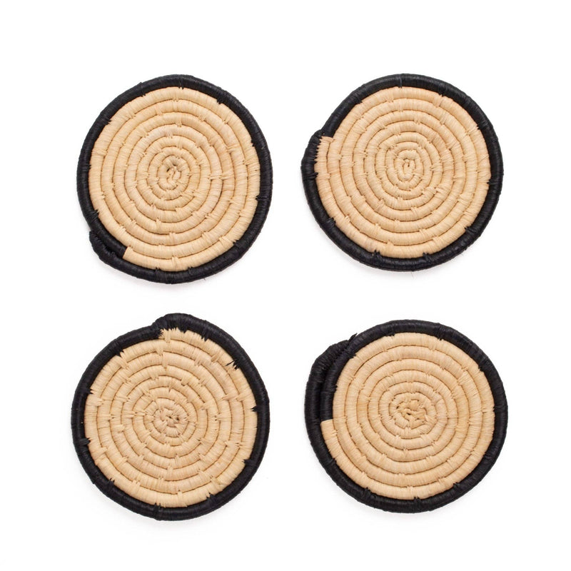 Modern Coasters - Black Rim/Set of 4