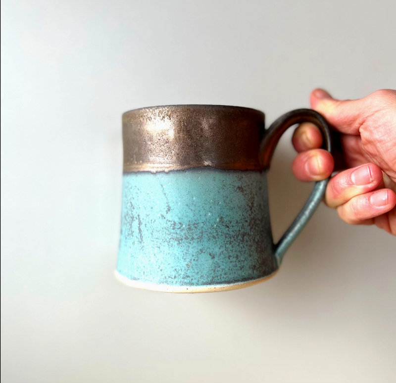Gold + Aqua Mug
