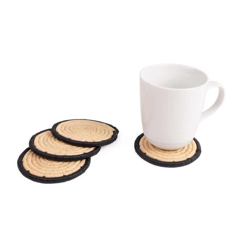 Modern Coasters - Black Rim/Set of 4