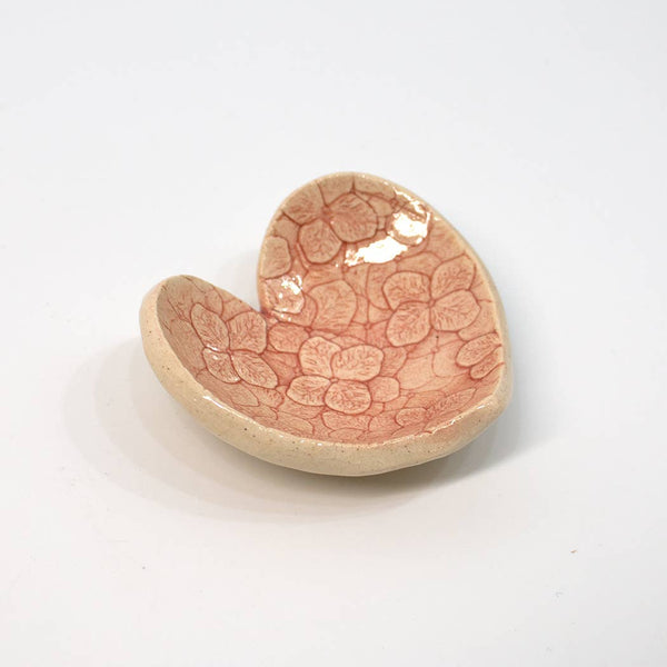 Pottery Dish Bowl - Heart Small Red