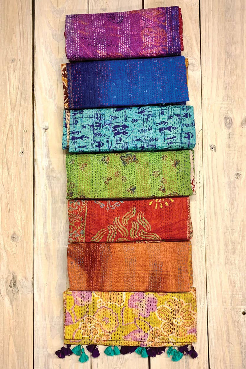 Kantha Silk Sari Scarves